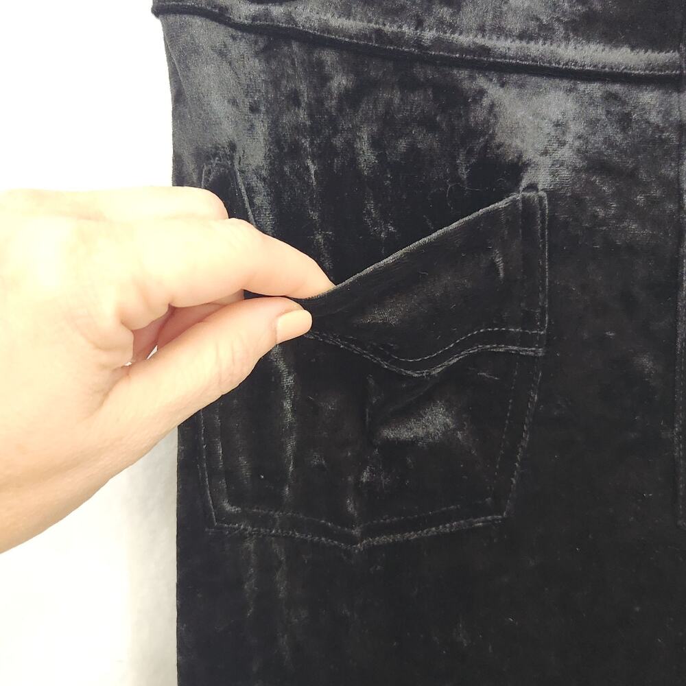 NWT Halara High Waisted Pockets Straight Leg Velvet Casual Pants Black Large - Picture 3 of 13